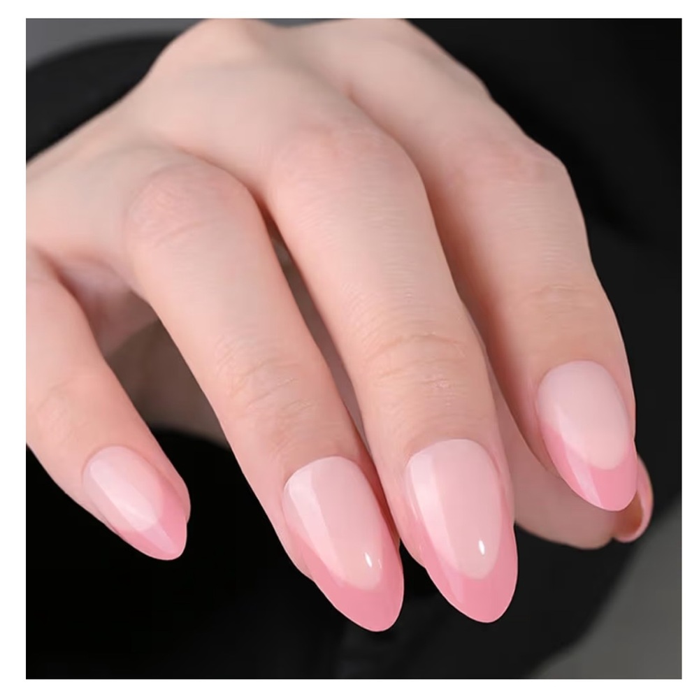 Dusty Pink French Tips Short Almond Press-On Nails